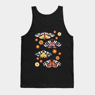 Garden Tiger Moths with Retro Daisies Tank Top